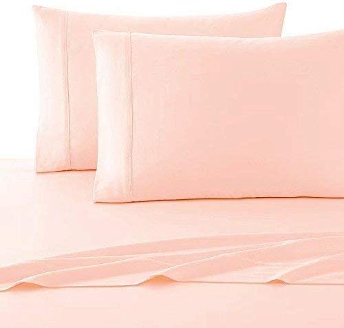 Linenwalas 800 Thread-Count Pure Cotton Bed Sheets 4pc Queen Size Peach Color Sheet Set-Long Staple Combed Cotton Yarns Luxury Sateen Weave,fits Mattress Upto 16" deep Pocket. - Image 2