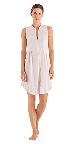 Hanro Women's Cotton Deluxe Button-Front Shirtdress Nightgown
