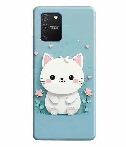 Image of Printed Hard Back Case Cover & Compatible for Samsung Galaxy S10 Lite | Cat Vector Painting (Multicolor) - D1192