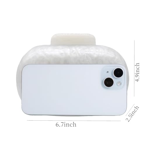 Image of Acrylic Evening Clutch Bag for Women Shell Shape Shoulder Crossbody Bag Glitter Marble Purse Handbag