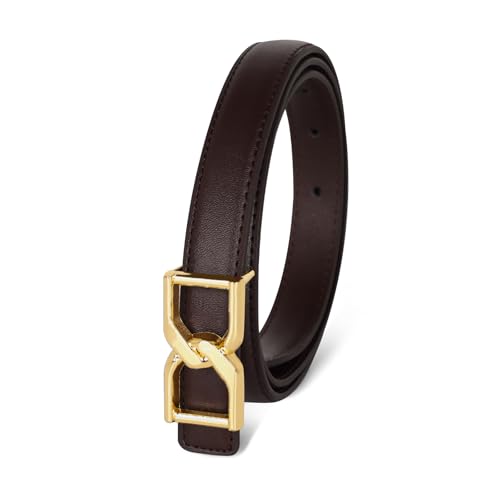 Image of Aurolran Women's Leather Belt with Buckle - Ideal for Dresses, Jeans, and Coats