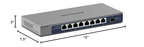 Image of NETGEAR 8-Port 1G /10G Gigabit Ethernet Unmanaged Switch (GS108X) - with 1 x 10G SFP+, Desktop or wall-Mount