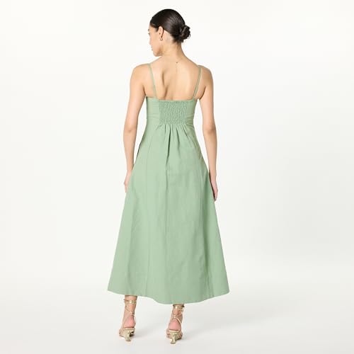 Image of The Drop Womens Daphne Square Neck Linen Maxi Dress