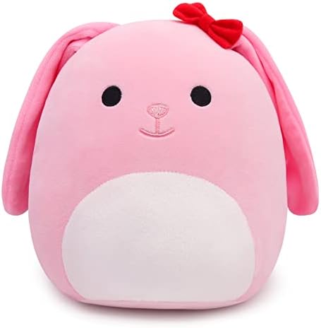 CHUDATOM Cute Rabbit Plush Pillow Soft Rabbit Stuffed Animals, Pink Bunny Plush Bunny Stuffed Animals Toy, Kawaii Home Decoration Easter Gifts for Kids Boys Girls