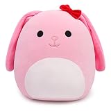 CHUDATOM Cute Rabbit Plush Pillow Soft Rabbit Stuffed Animals, Pink Bunny Plush Bunny Stuffed Animal