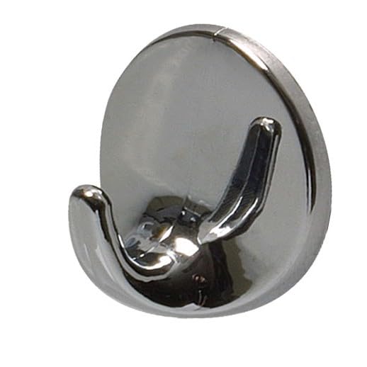 Crochets adhésifs Amig chromés Ø40mm x 21mm en plastique résistant pour surfaces lisses