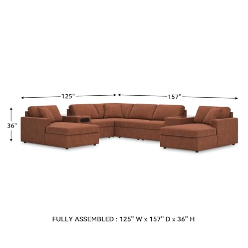 Image of Signature Design by Ashley Oversized Modular Sectional with Chaise, Spice