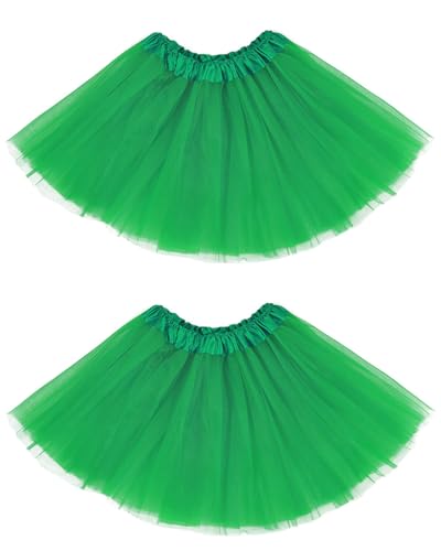Century Star Green Tutu for Toddler Girls St Patricks Day Tulle Ballet Skirts Princess Tutus Baby Kids Infant 4 Layers Halloween Christmas Dress up Birthday Party Festival 2-8 Years 2 Pack