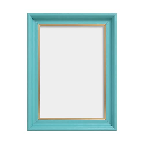 Image of GOLDEN PEACOCK Set of 2 5x7 Inch Photo Frames - Antique Turquoise Blue Finish | Vibrant Wall Hanging & Tabletop Picture Frames for Home Decor, Living Room & Gifting