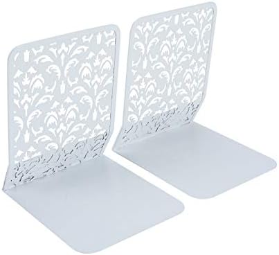 EasyPAG 175mm Metal Desk Bookends Heavy Duty Book Ends for Shelves(1 Pair),White