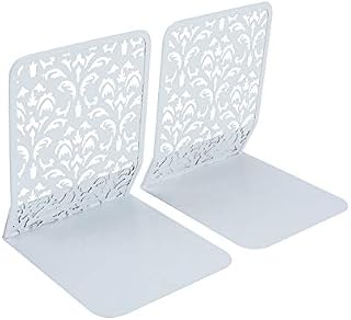 EasyPAG 6.5 Inch Metal Bookend Desktop Book Ends Stand,White