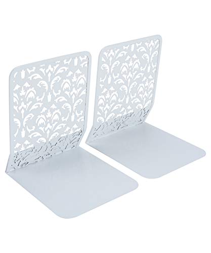 EasyPAG 6.5 Inch Metal Bookend Desktop Book Ends Stand,White