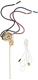 NSI 75110CW Pull Chain Switch, Way/2 Circuit Function, SP3T, Brass Actuator, 6/3 amps at 125/250 VAC