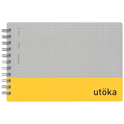 Maruman Utoka Spiral Notebook, 180 Pages, Pocket Size, 4mm Grid, Yellow