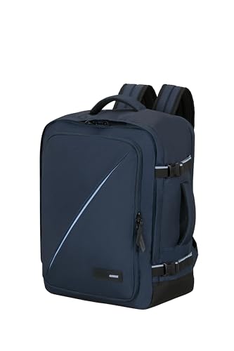 American Tourister Take2Cabin - EasyJet Kabinentasche 36 x 20 x 45 cm, 38 l, 0,70 kg, Handgepäck, Flugzeug-Rucksack M Untersitz, Blau (Dark Navy)
