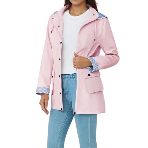 Coupe-vent femme manches longues mi-long imperméable avec ceinture