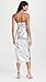 alice + olivia Women's Kelly Shiny Faux Leather High Slit Midi Dress, Silver, 2