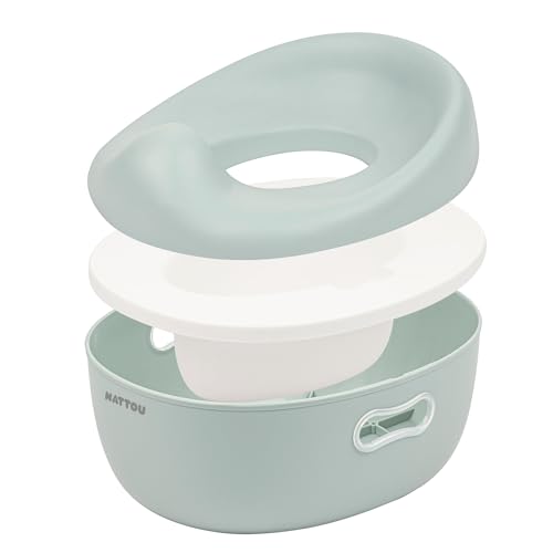 Nattou Pot 3en1 pour bébé, Pot + Tabouret + Siège de toilette pour enfants, Apprentissage facile de la propreté, Env. 34 cm, De 18 mois à 4 ans env.,...