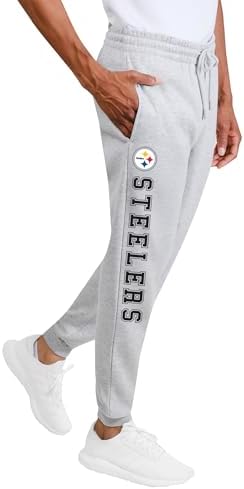 Ultra Game NFL Official Adults Super Soft Game Day Jogger Sweatpants - Unisex, Pittsburgh Steelers, Heather Gray, X-Large - 1