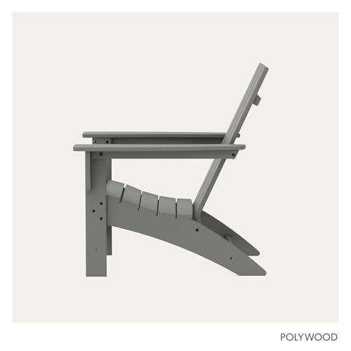 Image of POLYWOOD AD420GY Modern Adirondack Chair, Slate Grey