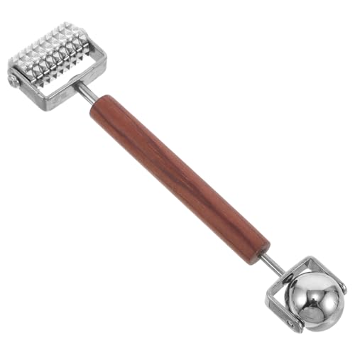 IWOWHERO Rouleau de Massage Facial Double Tête en Acier Inoxydable Outil de Soin Peau Anti-Âge 3D Masseur Contour des Yeux et Visage Portable pour Rides et Poches Massage Acupression