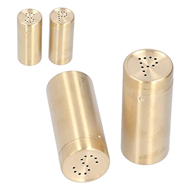2pcs Stainless Steel Spice Jars Seasoning Bottles Salt and Pepper Shakers Kitchen Tools Durable (gold)