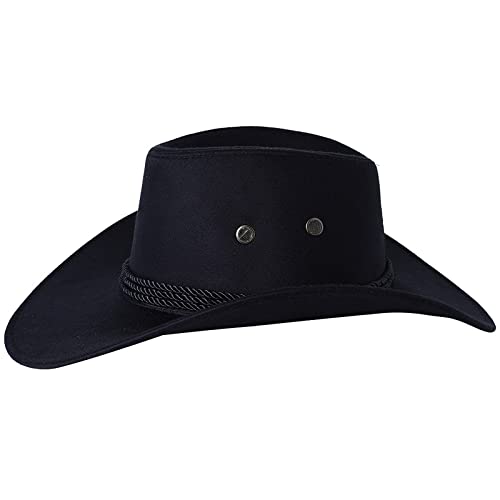 Qtinghua-Mens-Faux-Felt-Western-Cowboy-Hat-Fedora-Outdoor-Wide-Brim-Hat-with-Strap-Western-Outback-Hat