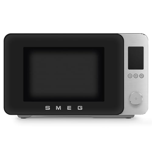 SMEG 27L Collezione Microwave With Grill Convection & Airfry 25 Auto cook Programmes 9 Cooking Functions Quick Start Soft Close Matt Black MOC02BLMUK