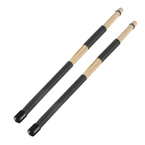 LFDHSF Gleichstromversorgung 1 Paar Professionelle Bambusholz Multi-Sticks Jazz Drum Rods Sticks Bürsten Drumsticks Drum Zubehör mit Gummigriff - Rot