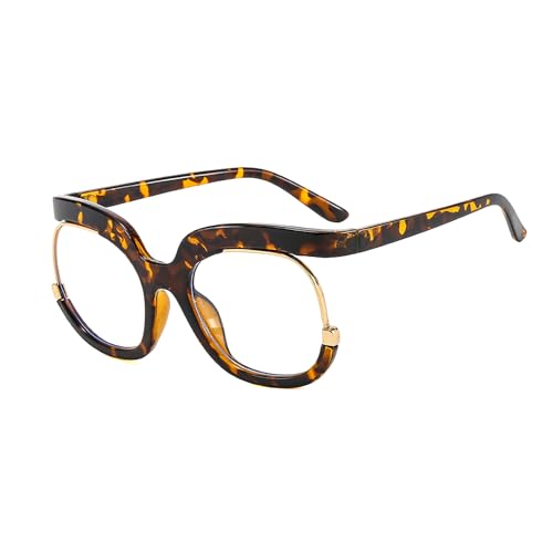 Image of Creative Eye Frame,Blue Light Blocking Oversized Glasses, Retro Round Eyewear Frame,Fashion Half Frame