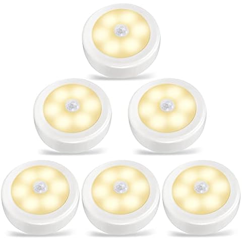 Svarog Motion Sensor Light,Cordless Battery Operated LED Night Light,Stick On Anywhere Closet Lights,Wall Lights for Stairs,Hallway,Bedroom,Kitchen,Garage,Entrance(Warm White,Pack of 6) Cover