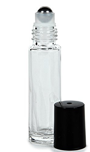 Vivaplex, 24, Clear, 10 ml Glass Roll-on Bottles with Stainless Steel Roller Balls. 3-3 ml Droppers included - Thumbnail 5