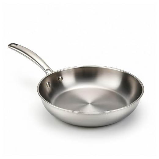 WECOOK! PRO Sartén de Acero Inoxidable 18/10 24 cm – Apta para Inducción, Base Tricapa, Mango Ergonómico y Remachado en acero inoxidable, Apta para Horno 200 °C, Lavavajillas, plateado