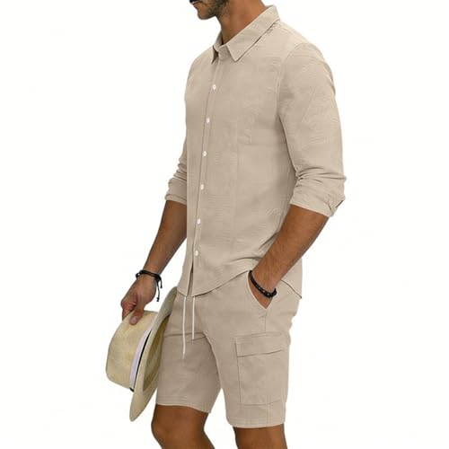 Ensemble 2 pièces mode décontractée lin de qualité supérieure homme - 3