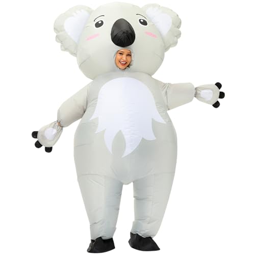AOGOYO Inflatable Koala Costume for Adult Blow up Animal Costume Fancy Dress Jumpsuit Bear Suit for Cosplay Party Christmas Halloween Suit