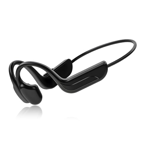 teasteam Auriculares Conduccion Osea Auriculare Deportivos V5.2 Hi-Fi Estéreo, Resistencia Al Agua IPX4, 8 Horas de Autonomía, Ideal para Correr, Trotar y Montar en Bicicleta, Negro