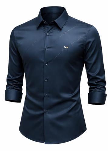 Image of IndoPrimo Men's Premium Satin Shirt for Party, Formal & Casual Wear - Stylish Designer Full Sleeve Shirt for Men