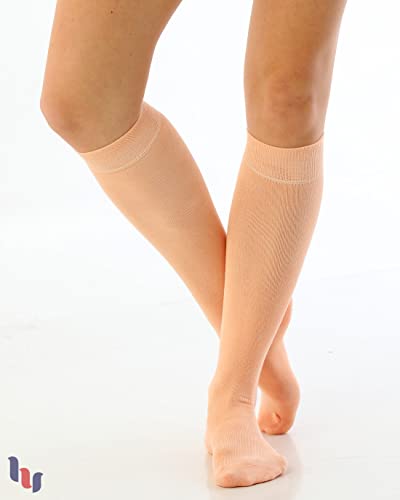 Image of Hugh Ugoli Women's Rayon Derived from Bamboo Knee High Socks Comfort Seam Long Dress Socks, Shoe Size 5-8 /8-11, 4 Pairs