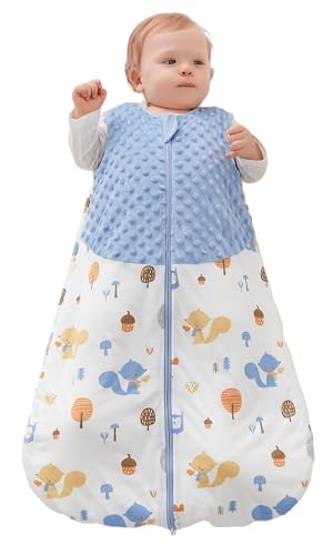Vellaluna Baby Sleep Bag Cotton Wearable Blanket Unisex Boys Girls Sleeveless Swaddle Sleeping Sack (Blue S)