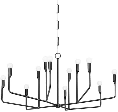 Norman - 12 Light Chandelier-20.5 Inches Tall and 42 Inches Wide-Forged Iron Finish -Traditional Installation