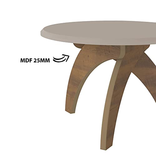 Mesa de Centro 100% MDF JADE cor Pinho com Off white - Artely