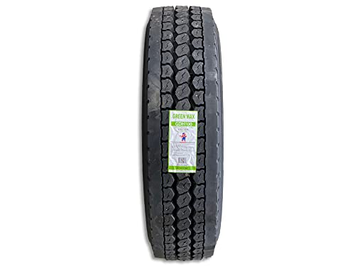295/75R22.5 Green Max Gdh100 Commercial Truck Tire Set Of 8 Tires - 16Pr 146/143L Drive Position Plus 2X 22" Wipers And Kozak Face Masks #TOP3