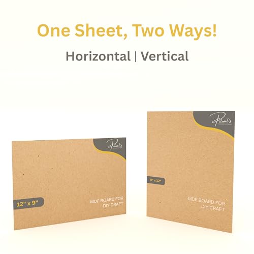 Image of Pilwal's 9x12 inch MDF Sheets - Smooth Unfinished MDF RECTANGLE Sheet - MDF Board Coutouts for Craft DIY Art, lippan Art, Painting, Decoupage, Resin Art, Pyrography, Laser Cutting (9 inchx12 inch inch, 4 Pieces)