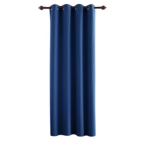 Deconovo Cortina Opaca con Aislante Térmico Cortina con Ojales 1 Pieza 140 x 260 cm Azul Oscuro
