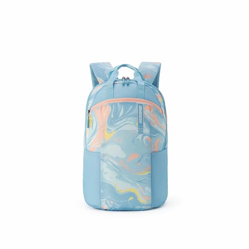 Image of American Tourister Fleek | 32 Ltrs | 2 Compartments | Bottle Pocket | Ergonomic Padded Back Panel & Shoulder Straps | High School Backpack | 1 Year International Warranty | Greyish Blue