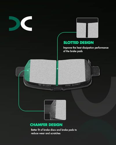 Image of SCITOO D1075 D999 Front Ceramic Rear Semi-Metal Disc Brake Pad Set 8PCS w /Hardware Fit For Buick For Allure 2005-2009,For LaCrosse 2005-2009,For Pontiac For Grand Prix 2005-2008