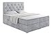 Produktbild ALTDECOR Boxspringbett mit Multipocket-Matratze H4 (20 cm hoch) mit + PUR + Kokosmatte, Topper (5 cm hoch), Polsterbett mit Kopfteil und Bettkasten 180x200 Grau Casa 2314