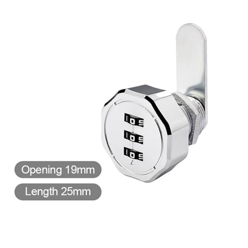 Serrure à Code pour Casier en Alliage de Zinc 25mm Sécurité 3 Chiffres - 3