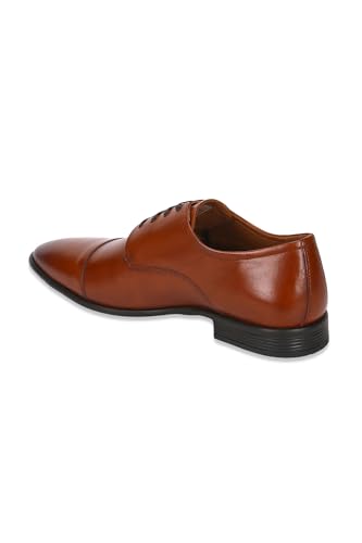 Image of Louis Philippe Men Premium Leather Breathable Lining Material Anti Slip with Heel TPR Sole Formal Derby Shoes