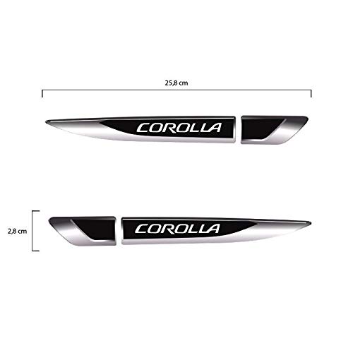 Par De Aplique Lateral Corolla 2015/2019 Emblema Resinado